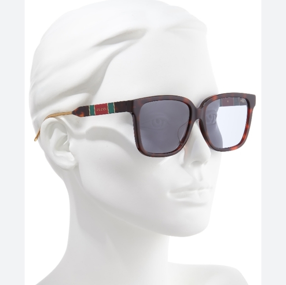 NEW GG0599SA GUCCI BROWN PINK GUCCI EYEWEAR GG0599SA 003 GUCCI UNISEX SUNGLASSES - Picture 7 of 8